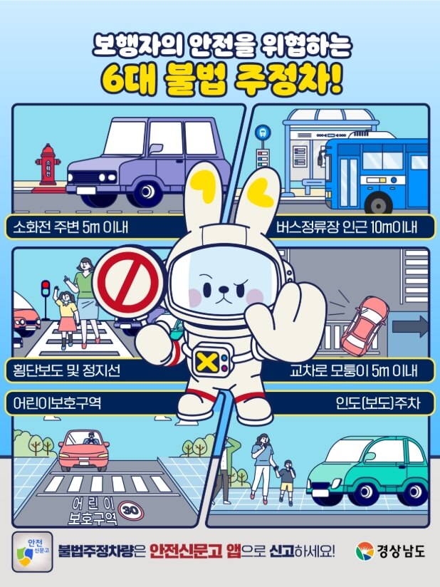 6대 불법 주정차 금지 구역