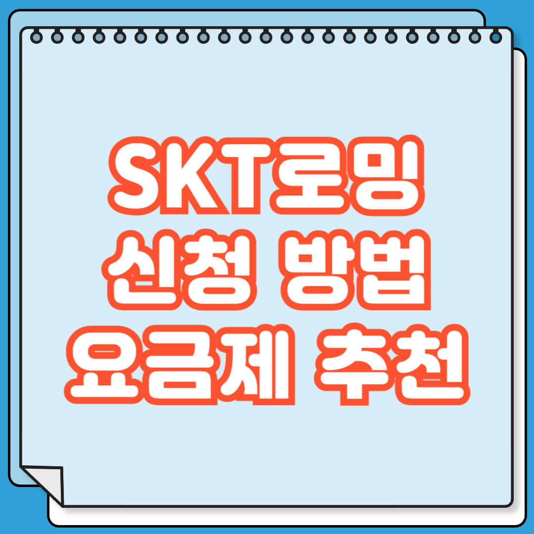 SKT 로밍 신청 방법 및 요금제 추천