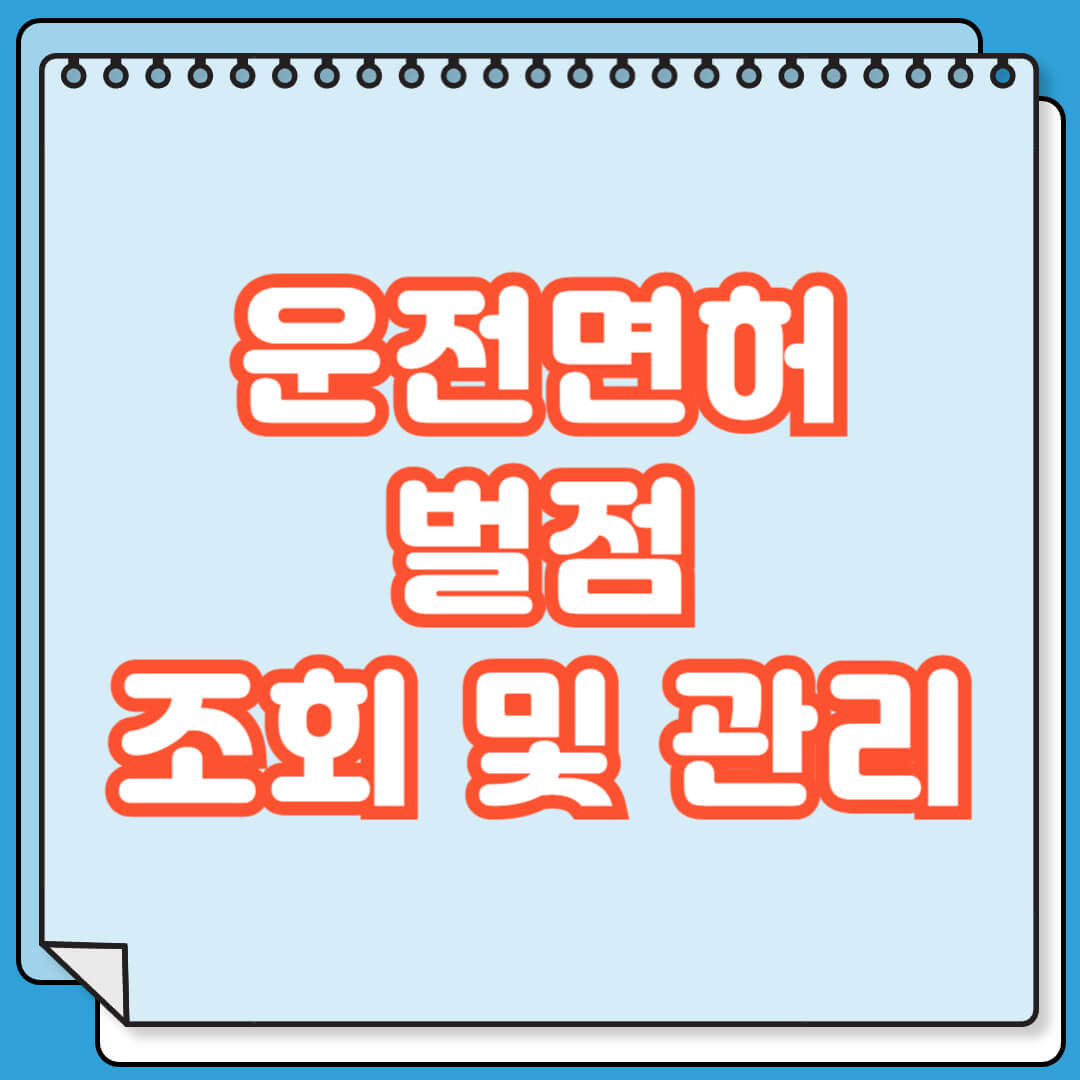 운전면허 벌점 조회 및 관리