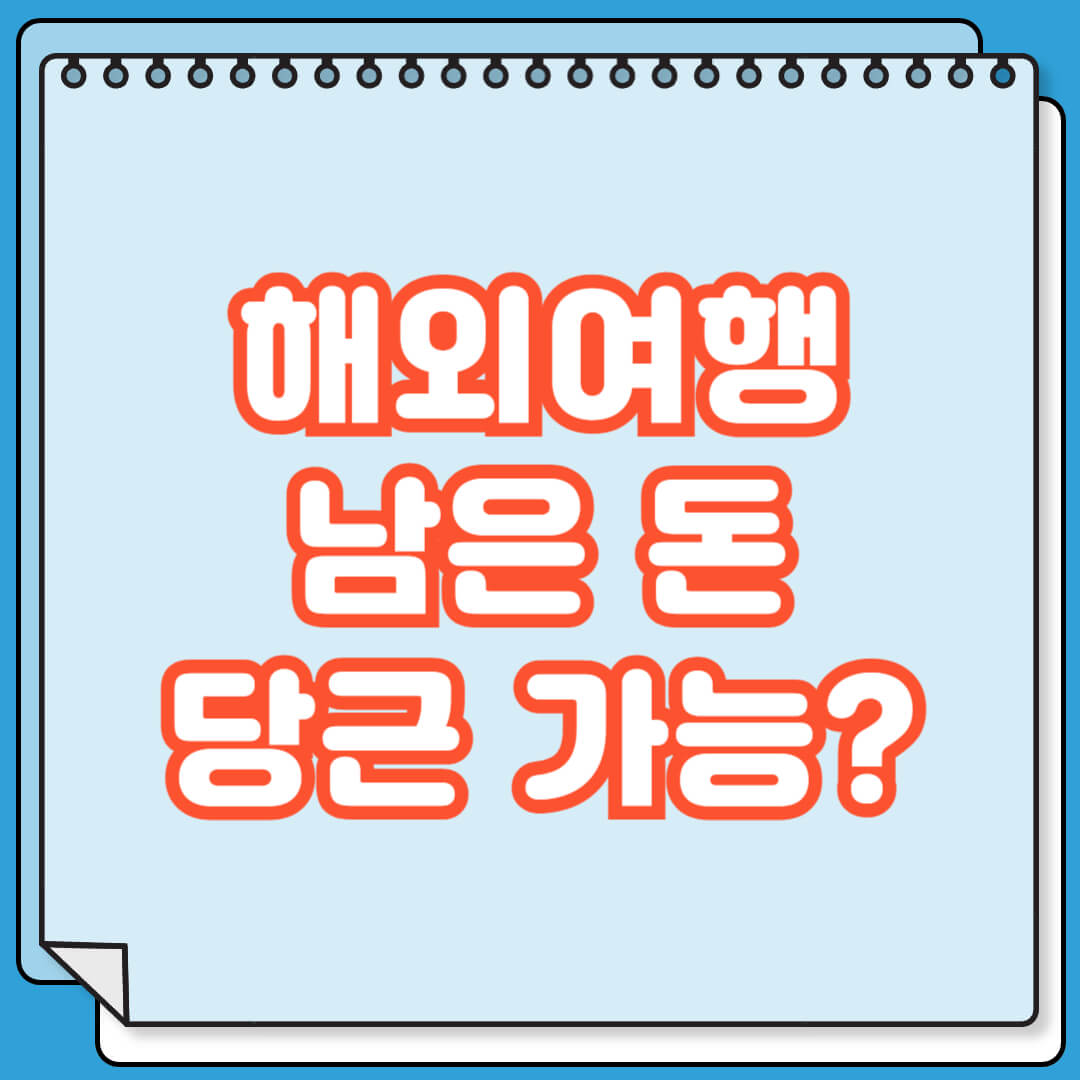해외여행 이후 남은 돈 당근마켓