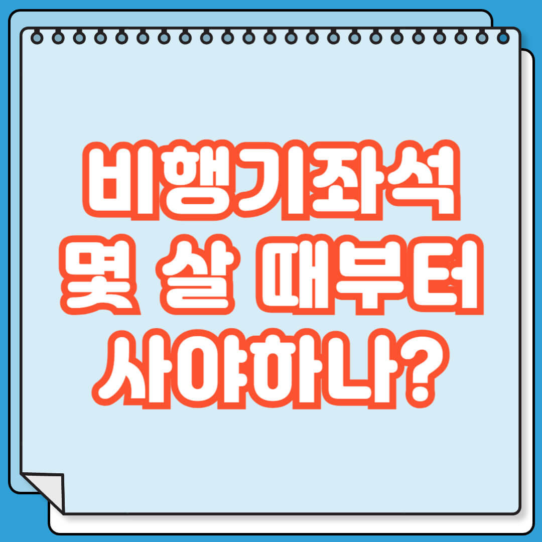 비행기좌석 몇 살 때부터 사야하나