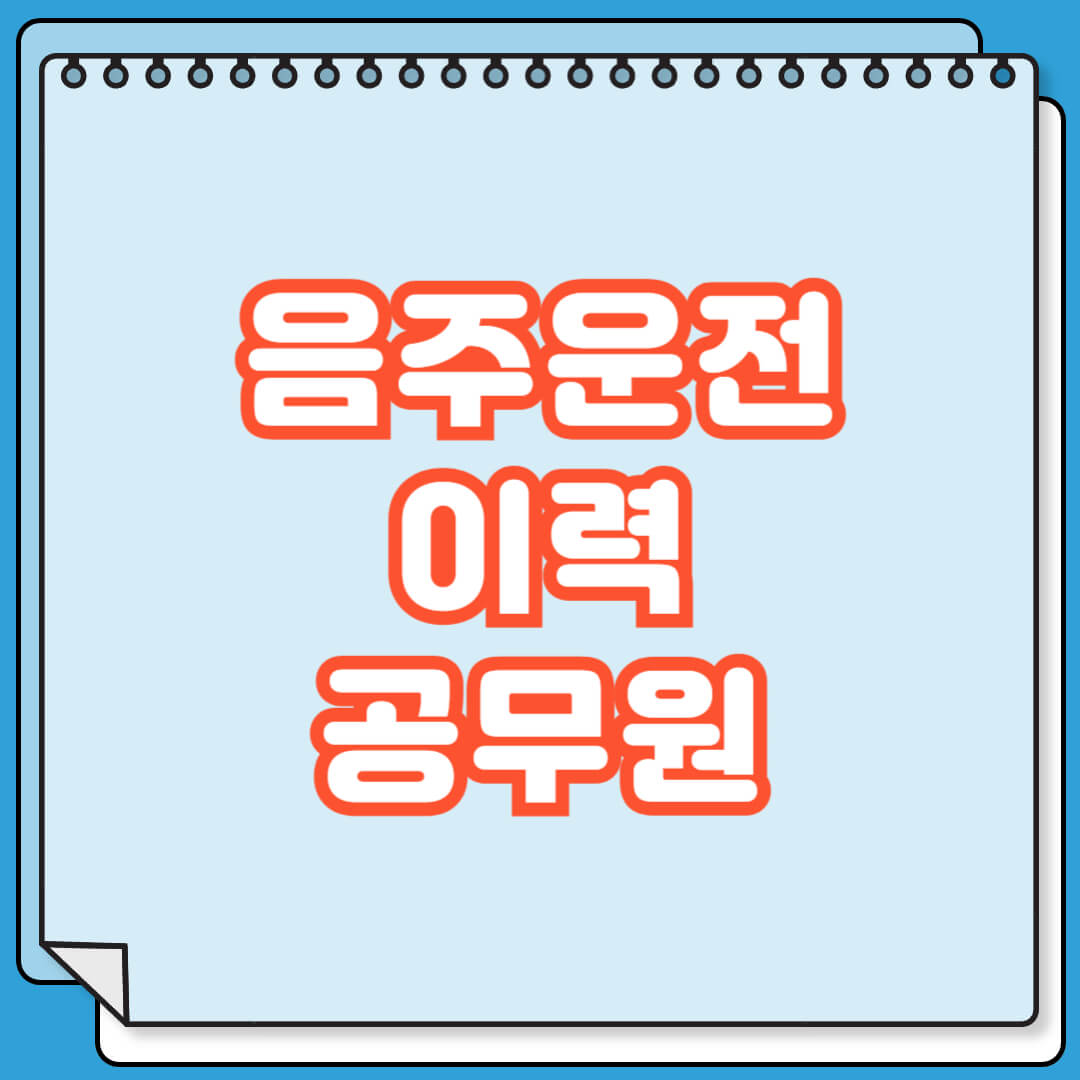 음주운전 이력 공무원 결격사유
