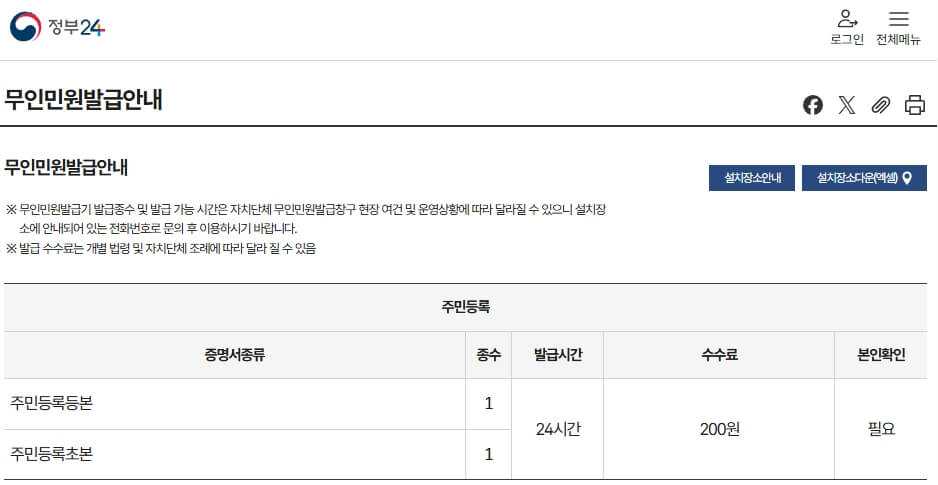무인민원발급기 발급 가능 서류 총정리