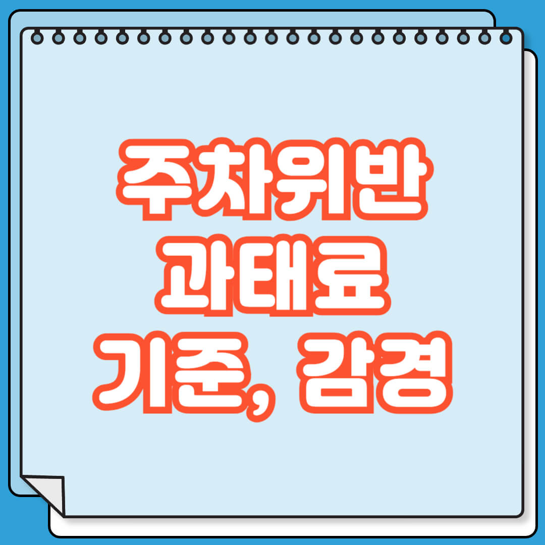 주차위반 과태료 기준 및 감경