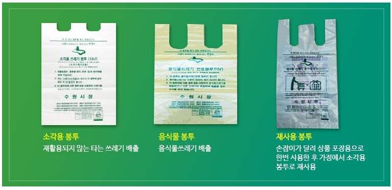 수원시 종량제봉투 모양