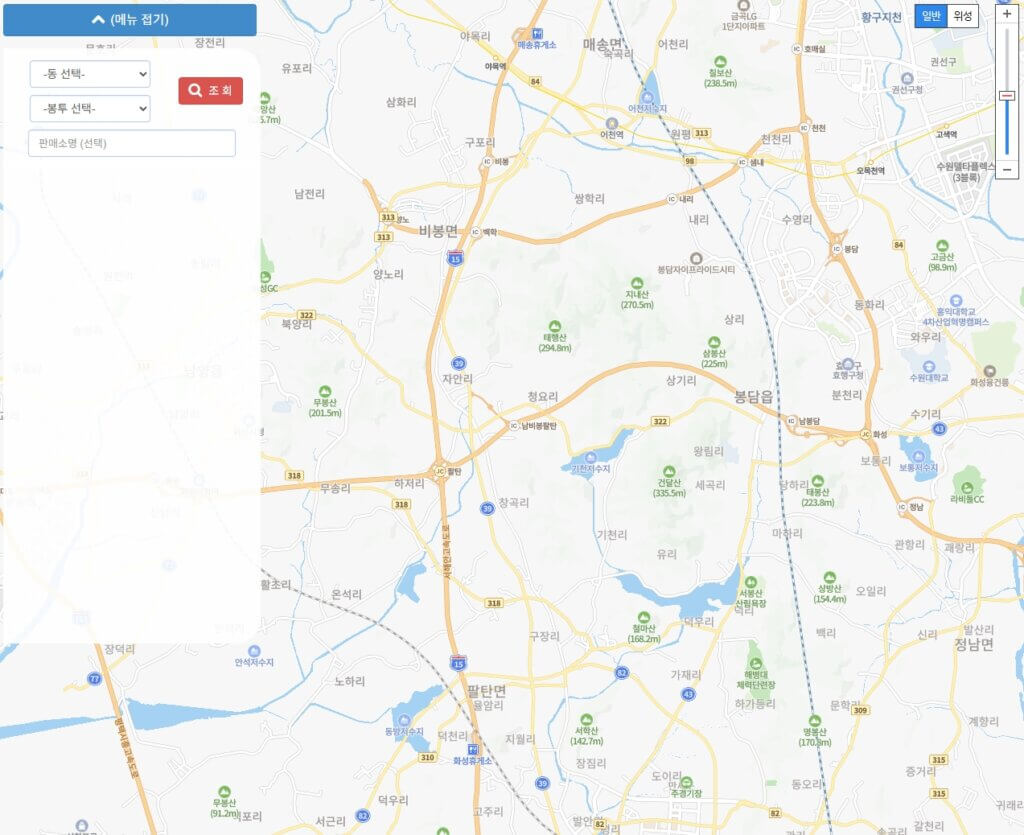 화성시 종량제봉투 판매처 지도